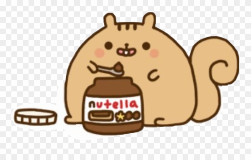 Pusheen Squirrel Eating Nutella Clipart