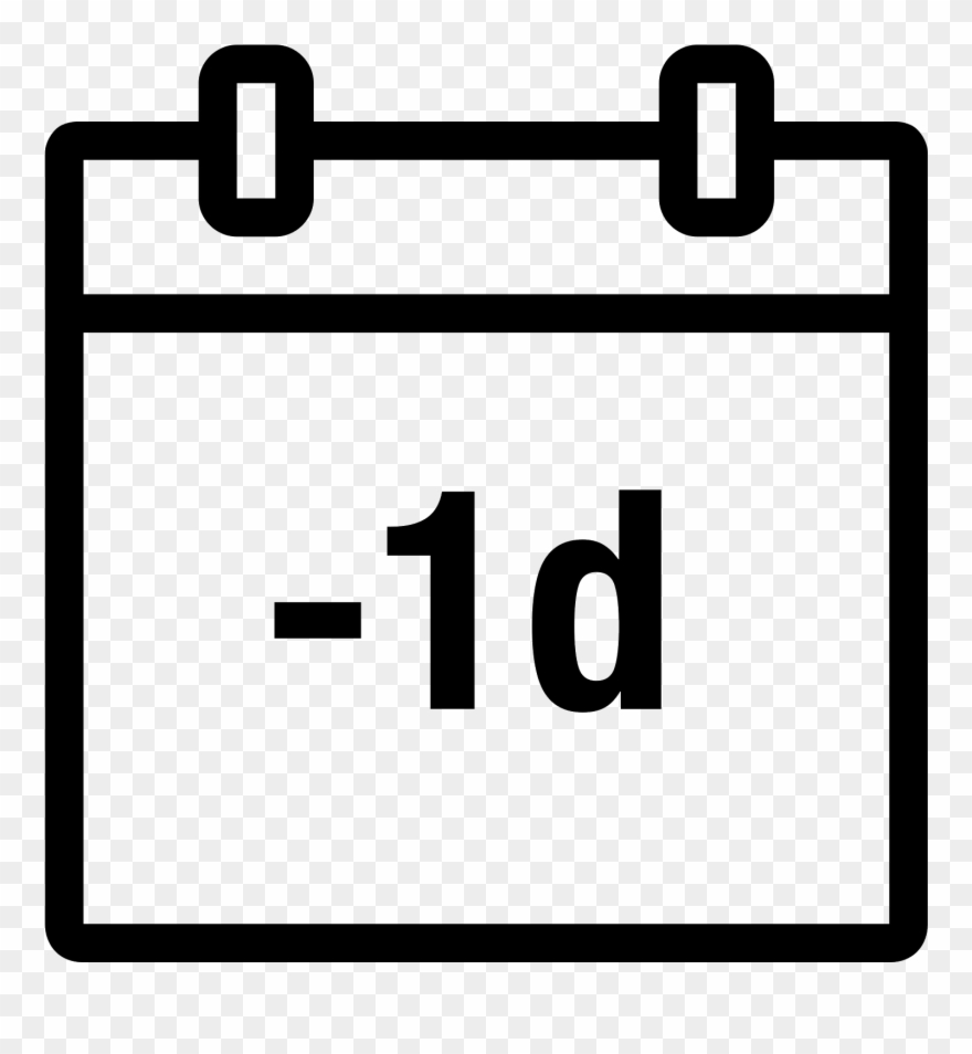 Minus 1 Day Icon - Date Of Birth Icon Clipart
