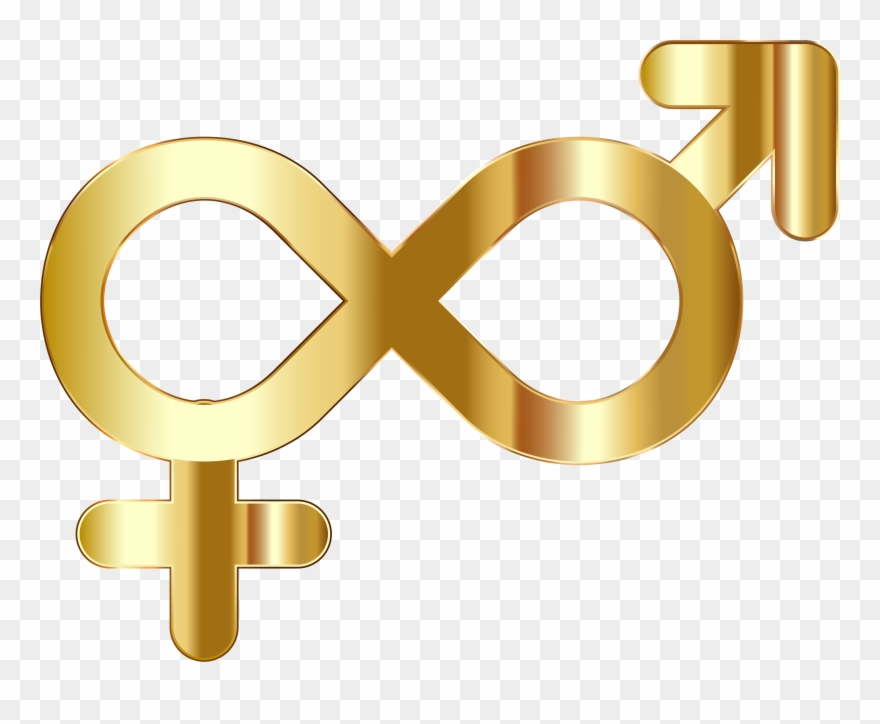 Big Image - Male Female Symbols Gold Clipart