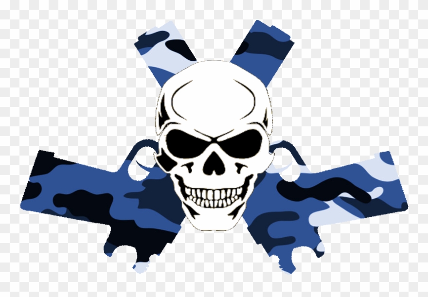 Gun Clipart Skull - Skull And Crossbones With Guns - Png Download