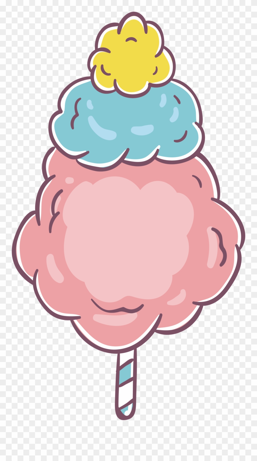 Sugar Vector Candy - Algodon De Azucar Dibujo Clipart