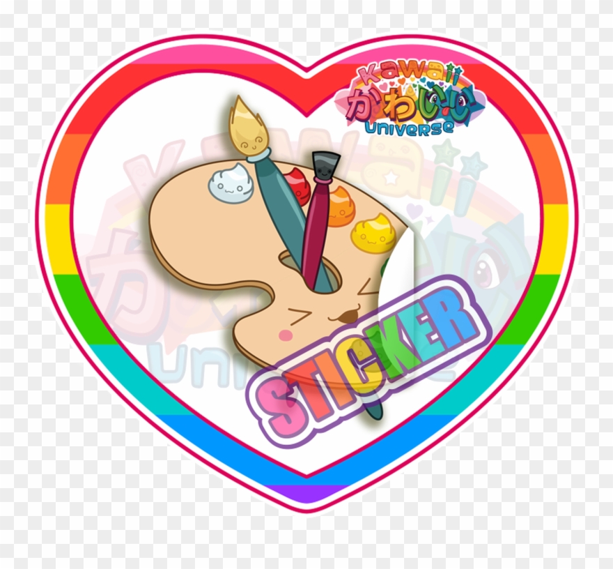 Cute Paint Palette Sticker - Stickers Tradition Usa Png Clipart