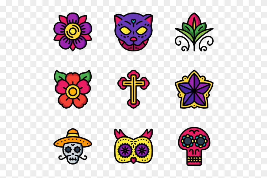 Day Of The Dead Flower Png Clipart