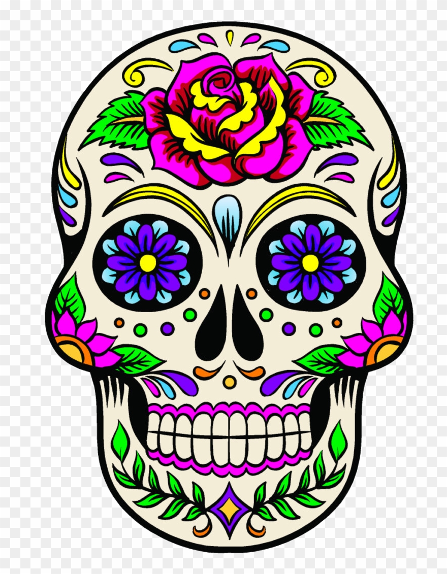 Calavera Calaverasmexicanas Azucar - Painted Pumpkin Day Of The Dead Clipart