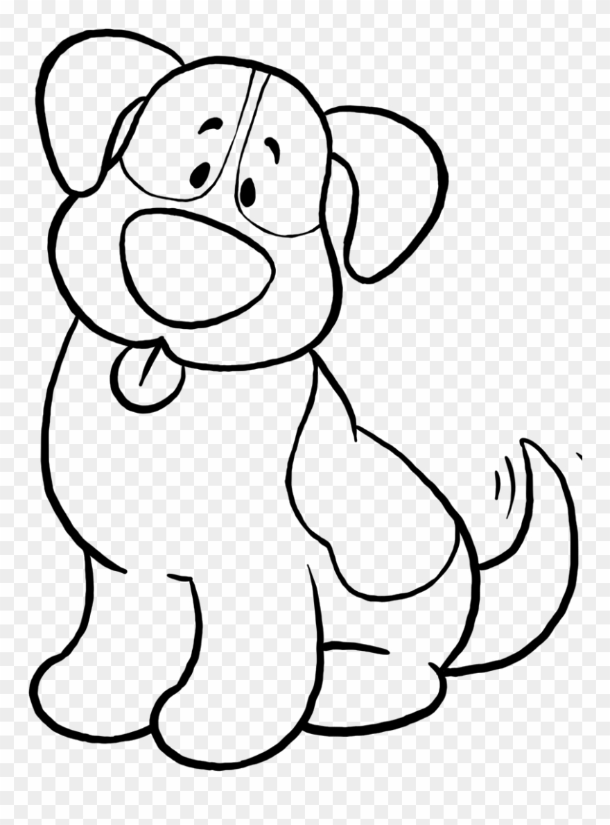 Cute Dog Coloring Pages - Simple Dog Coloring Sheet Clipart