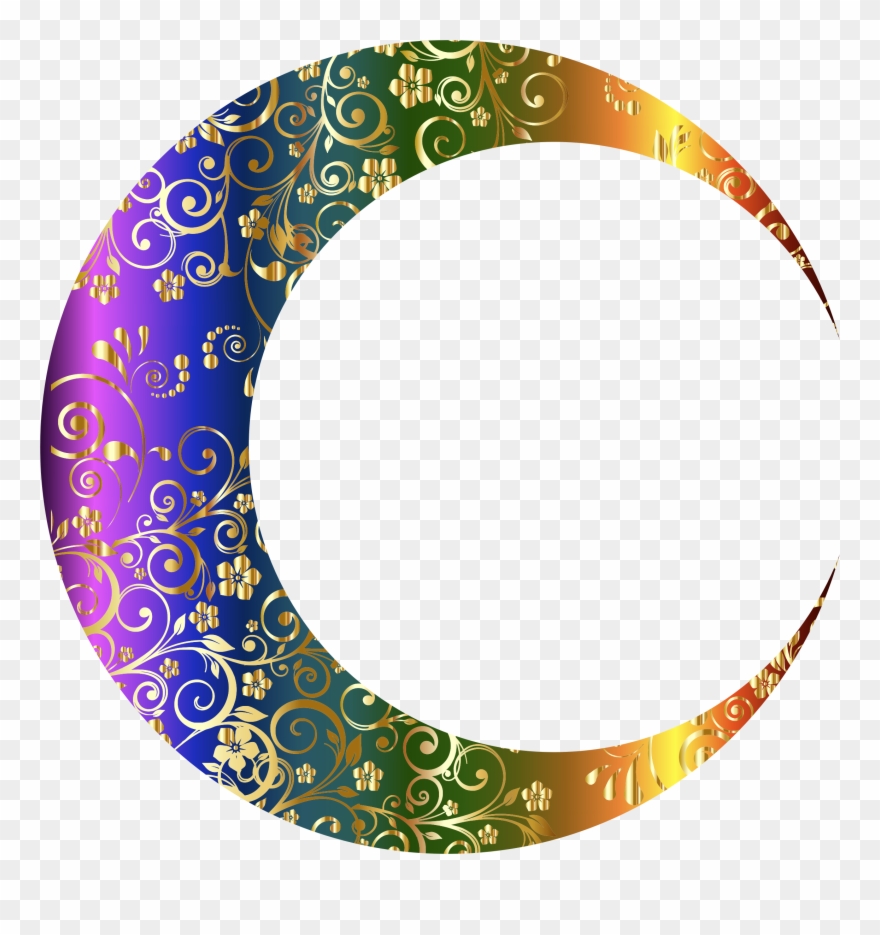 Image Result For Moon Images - Rainbow Crescent Moon Png Clipart
