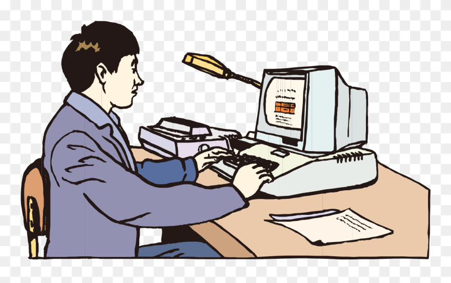 Animation Computer Hand Painted Cartoon Man On - Drawing Clipart