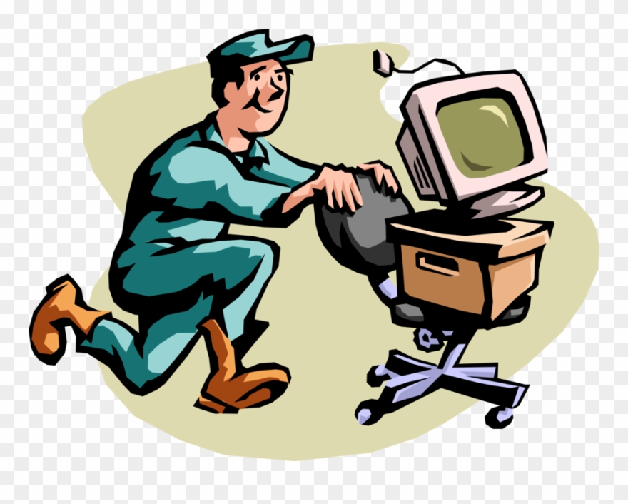 Vector Illustration Of Professional Office Mover Moving - Moving Office Clipart - Png Download