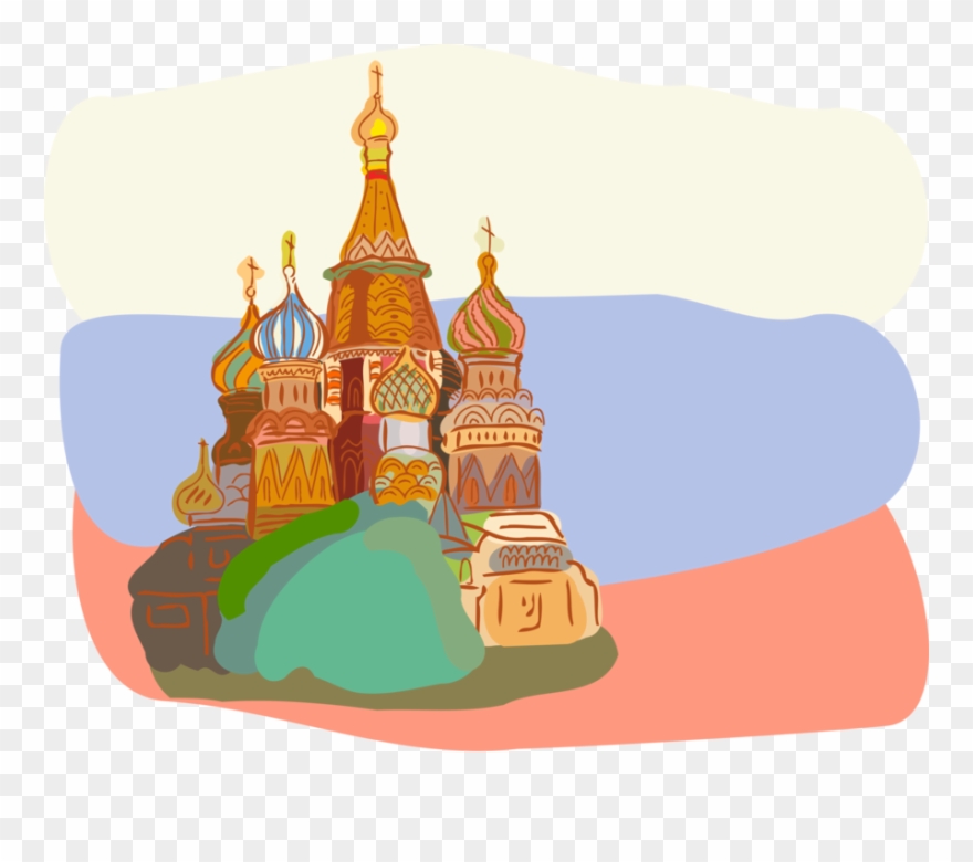 Russia Vector Illustration Png Library Stock - Saint Basil's Cathedral Clipart