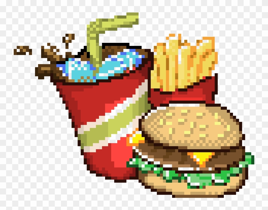 Fast Food Maker - Food Pixel Art Minecraft Clipart