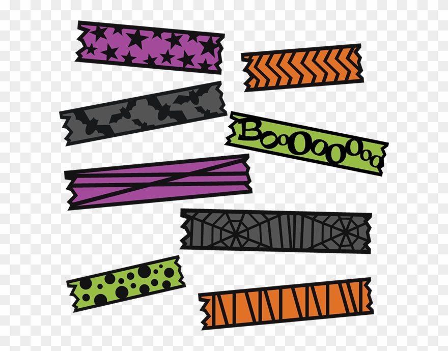 Halloween Washi Tape Svg Cut File For Electronic Cutting - Tape Clipart Halloween Washi Tape Png Transparent Png