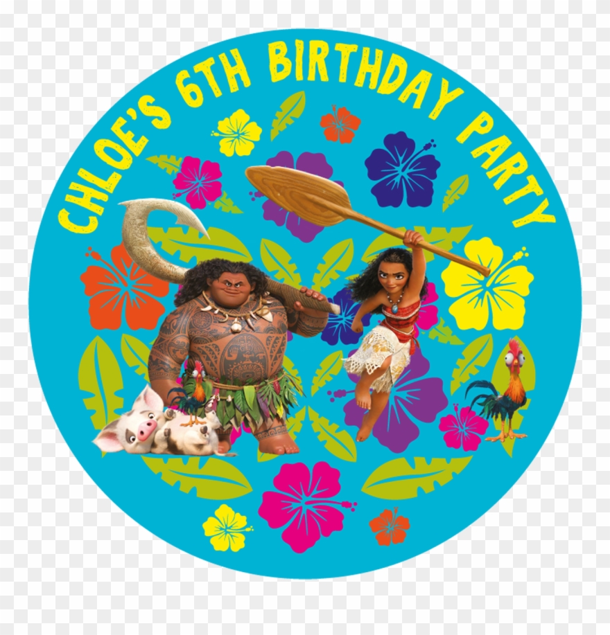 Moana Party Box Stickers - Party Clipart