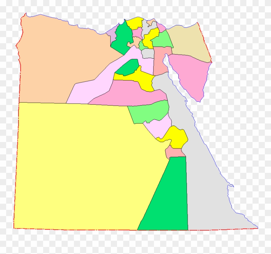 A) Muhāfazāt [محافظة] (sing. Muhāfazāh) (27): 1. Ad - Labeled Nile River Map Clipart