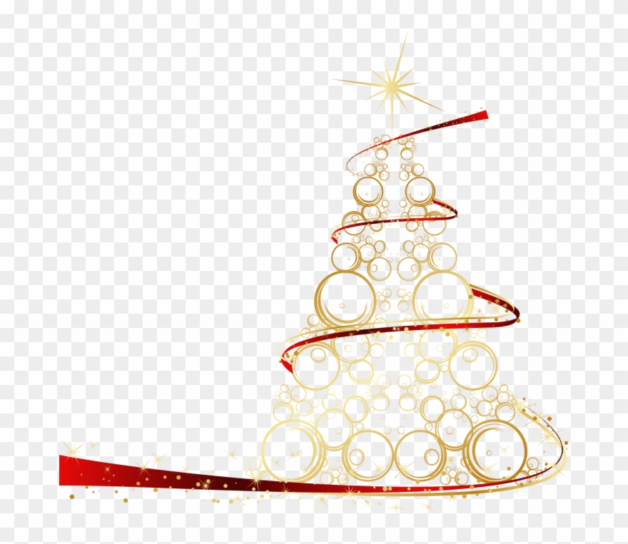 Christmas Tree Clipart On Transparent Background Image - Gold Christmas Tree Png
