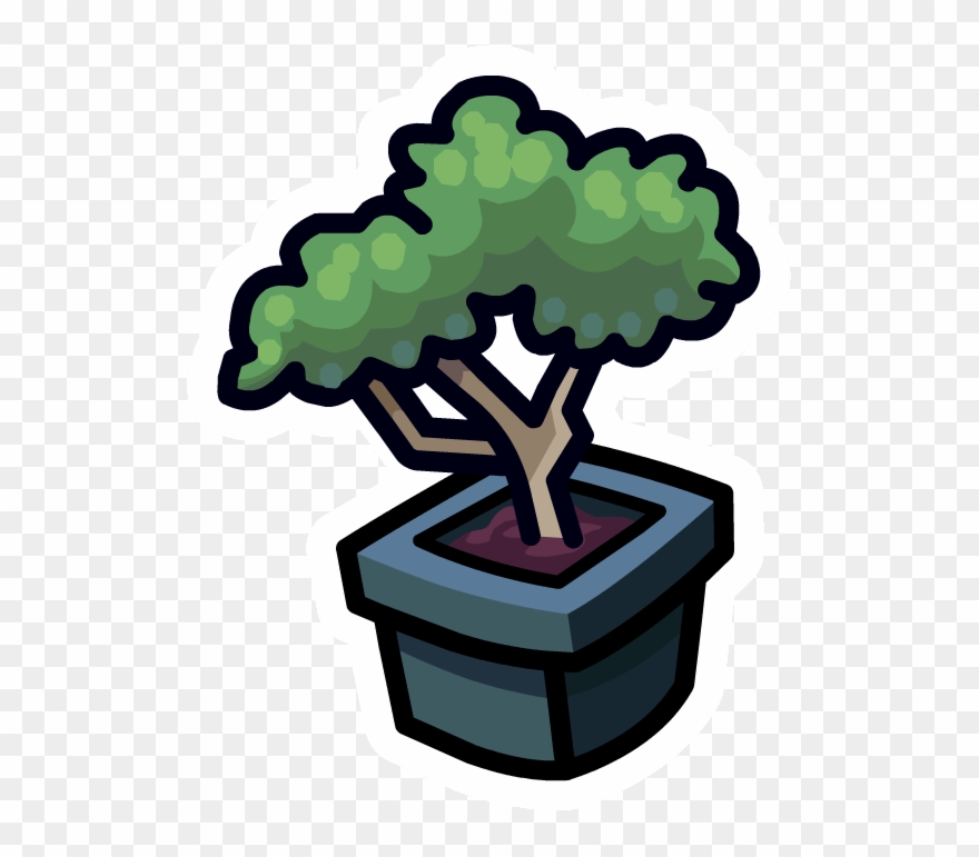 Bonsai Tree Pin - Bonsai Trees Cartoon Clipart