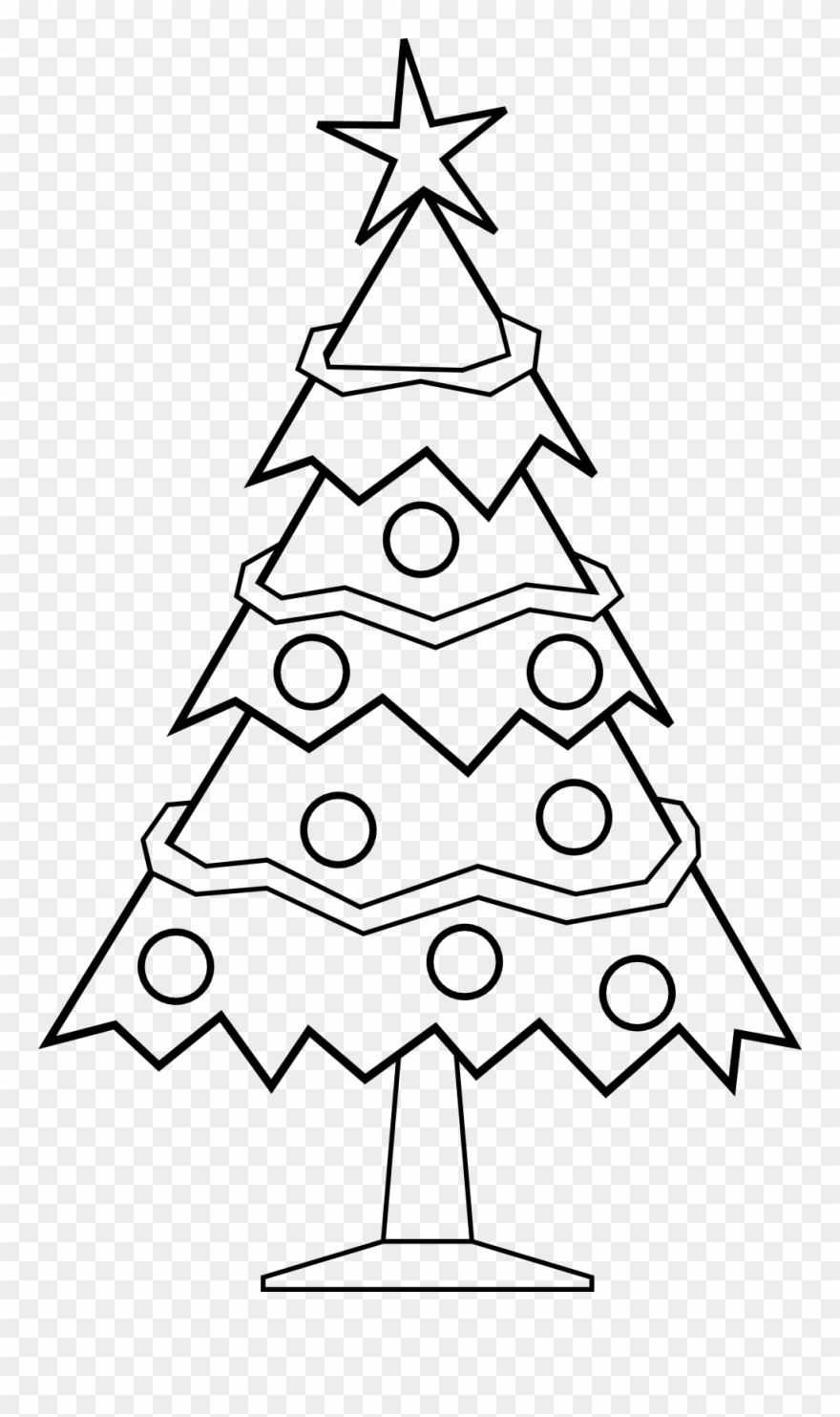 Clip Transparent Christmas Collection Clipartistnet - Xmas Tree Black And White - Png Download