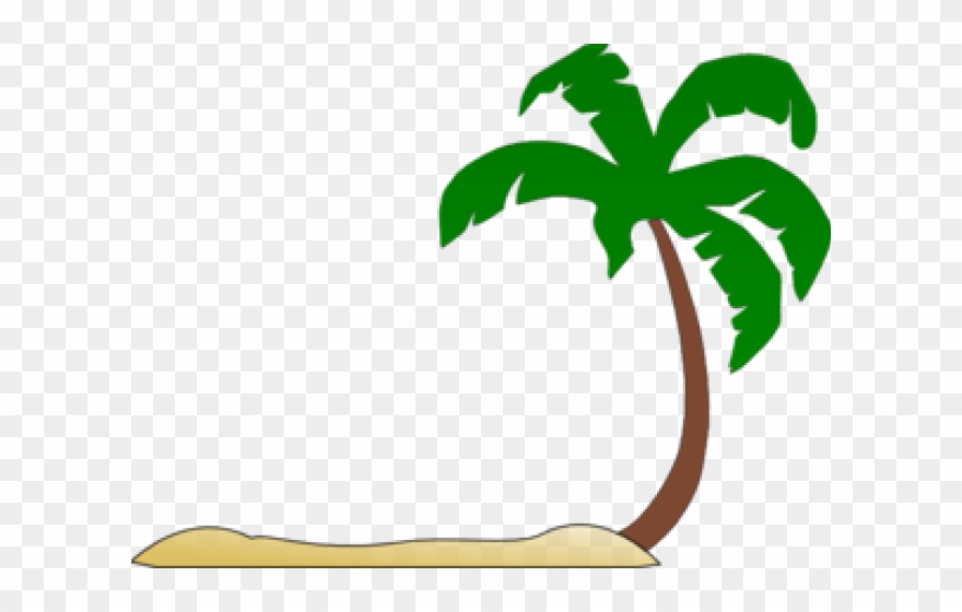 Palm Tree Beach Clip Art - Png Download