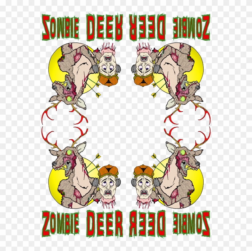 Zombie Deer Queen Duvet Clipart