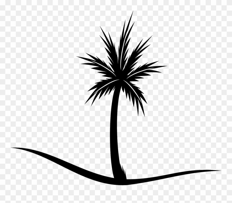 Black Palm Tree - Clip Art - Png Download
