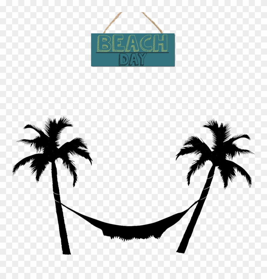 Arecaceae Hamaca Rbol Clip Art Silueta Transparente - Black And White Palm Tree - Png Download