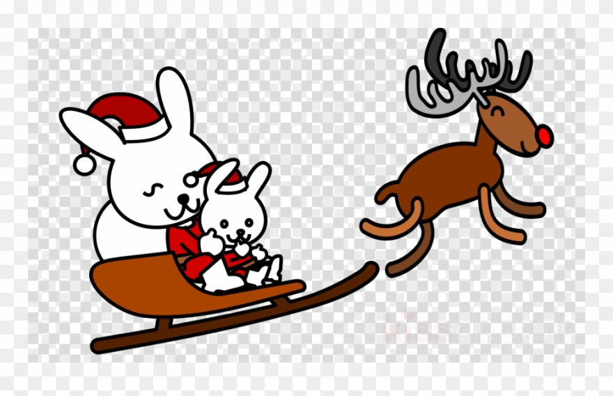Christmas Rabbit Clip Art Clipart Santa Claus Reindeer - Maths Grade 2 Number Bond - Png Download