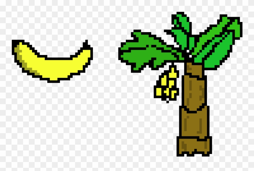 Banana Tree Pixel Clipart