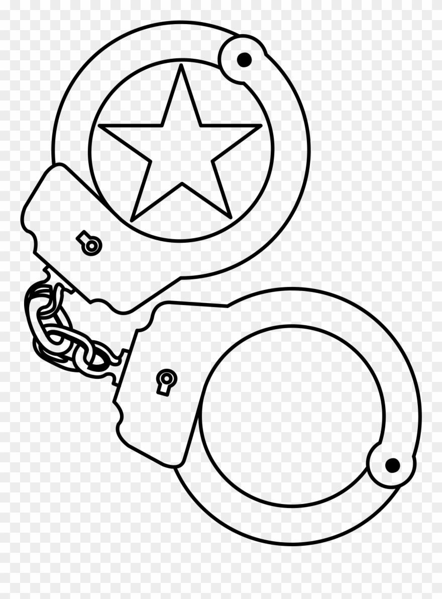 Big Image - Handcuff Clipart Black And White - Png Download