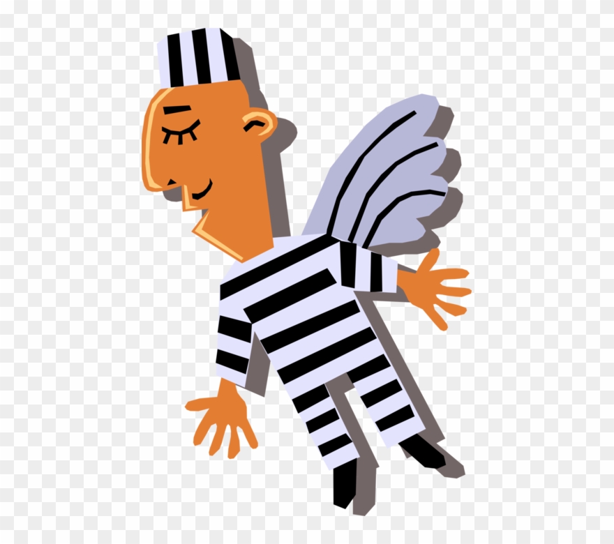 Vector Illustration Of Incarcerated Prisoner In Prison - Prisonnier Gif Clipart