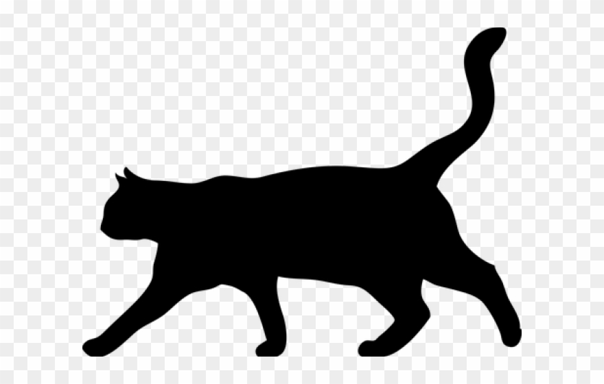 Silhouette Clipart Cat - Cat Silhouette Png Transparent Png