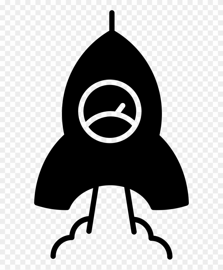 Space Ship Silhouette With Speedometer Launching Comments - Spacecraft Clipart