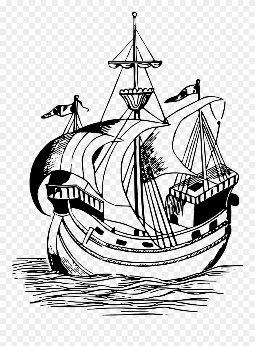 Big Image - 16th Century Boat Transparent Clipart