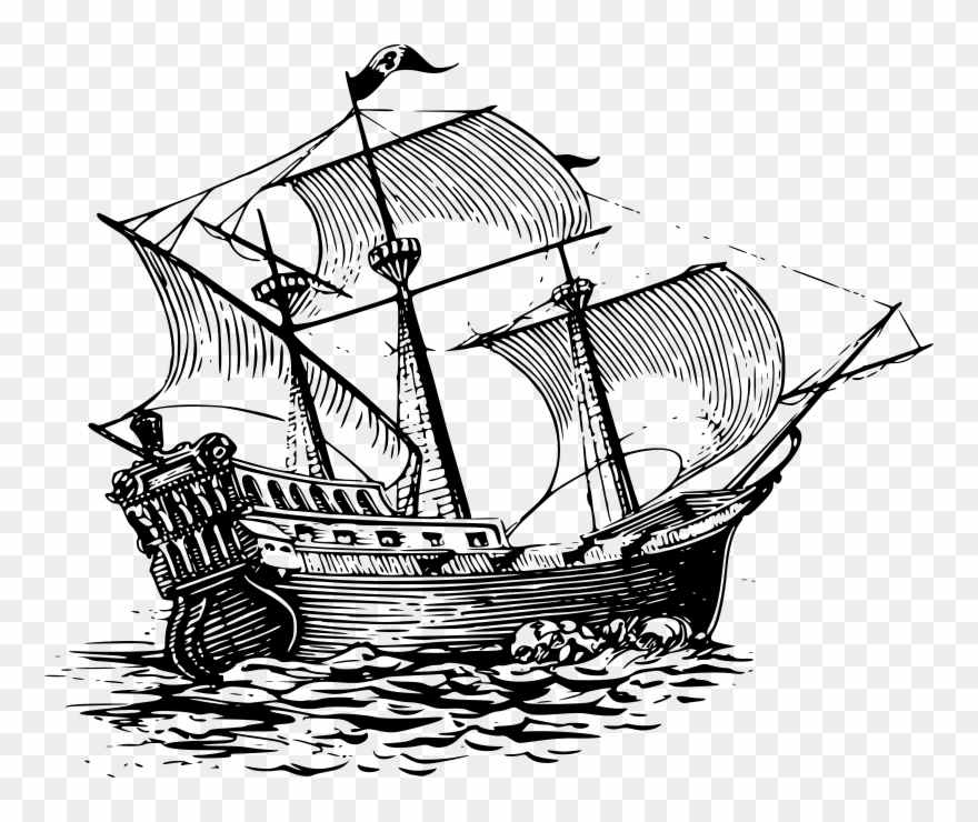 Free Viking Ship Free Lighthouse Free Anchor Free Galleon - Sail Ship Clip Art - Png Download
