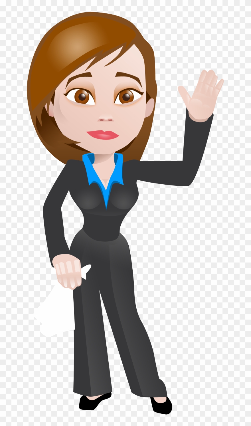 Business Woman With Goodbye - Cartoons On Business Women Clipart