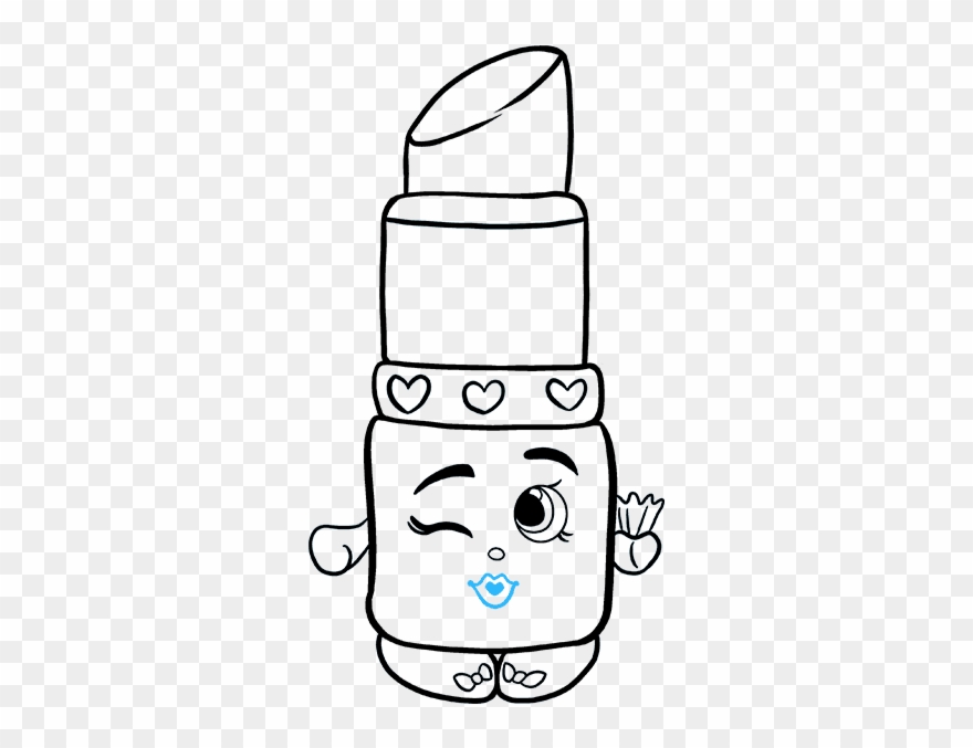 How To Draw Lippy Lips From Shopkins - Easy Shopkins Drawing Clipart