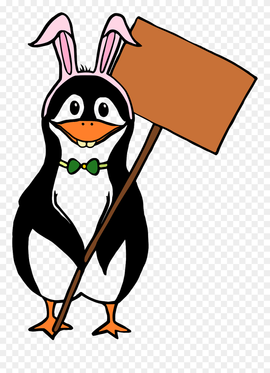 Penguin Costume Bunny - Pinguin Hase Clipart