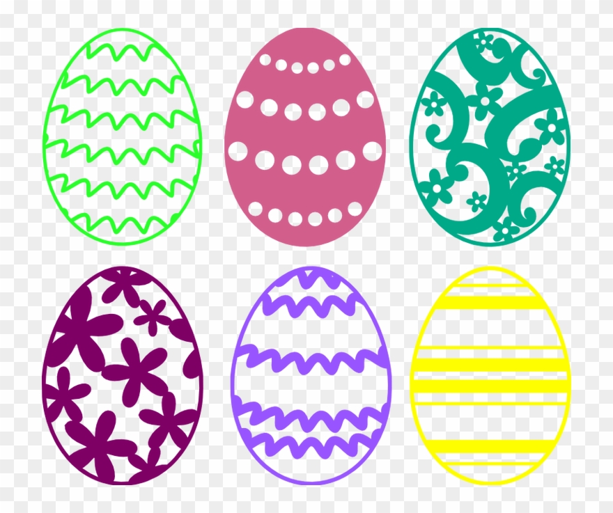 Easter Egg Cutting Files - Easter Eggs Images Silhouette Clipart