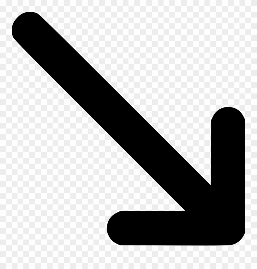 Bottom Right Arrow Action Clipart Free Download - Arrow Pointing Diagonally Down - Png Download