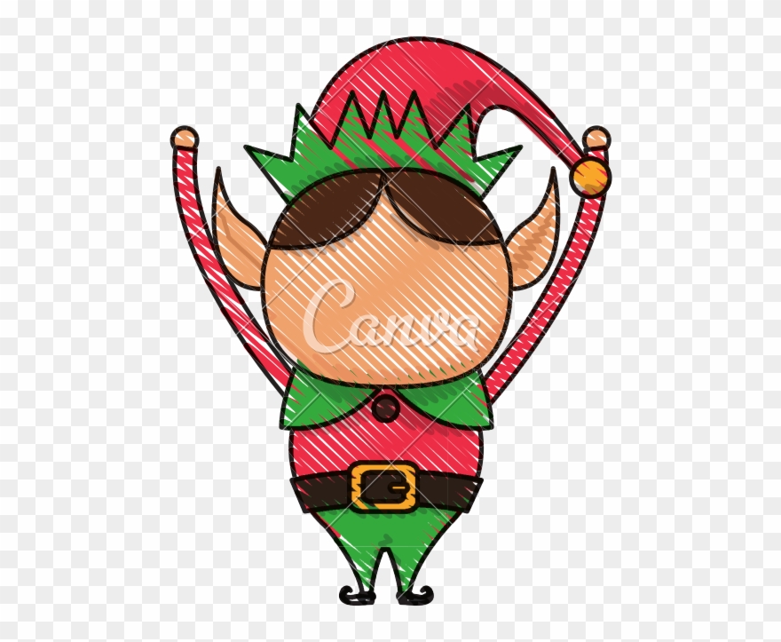 Christmas Elf Cartoon Png Christmas Elf Cartoon Character - Dibujos Navidad A Color Clipart