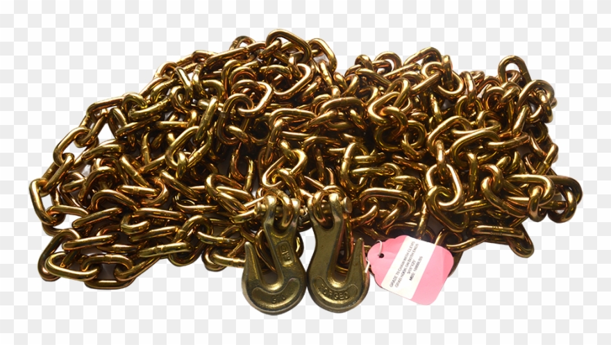 Clip Art 5/16″ 20′ Chain With Grab Hooks With Transparent - Metal - Png Download