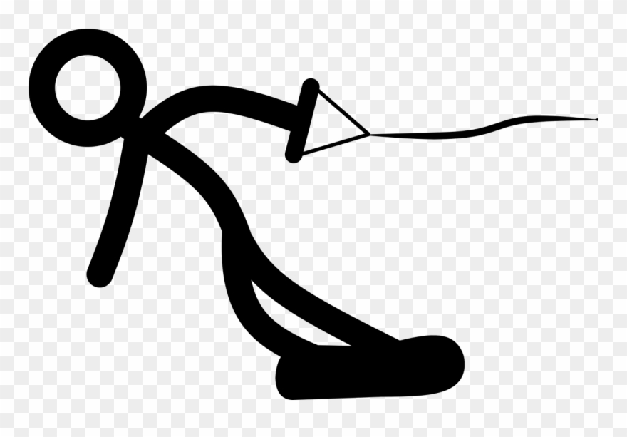 Stick Man Wakeboard Wake Boarding - Wakeboarding Png Clipart
