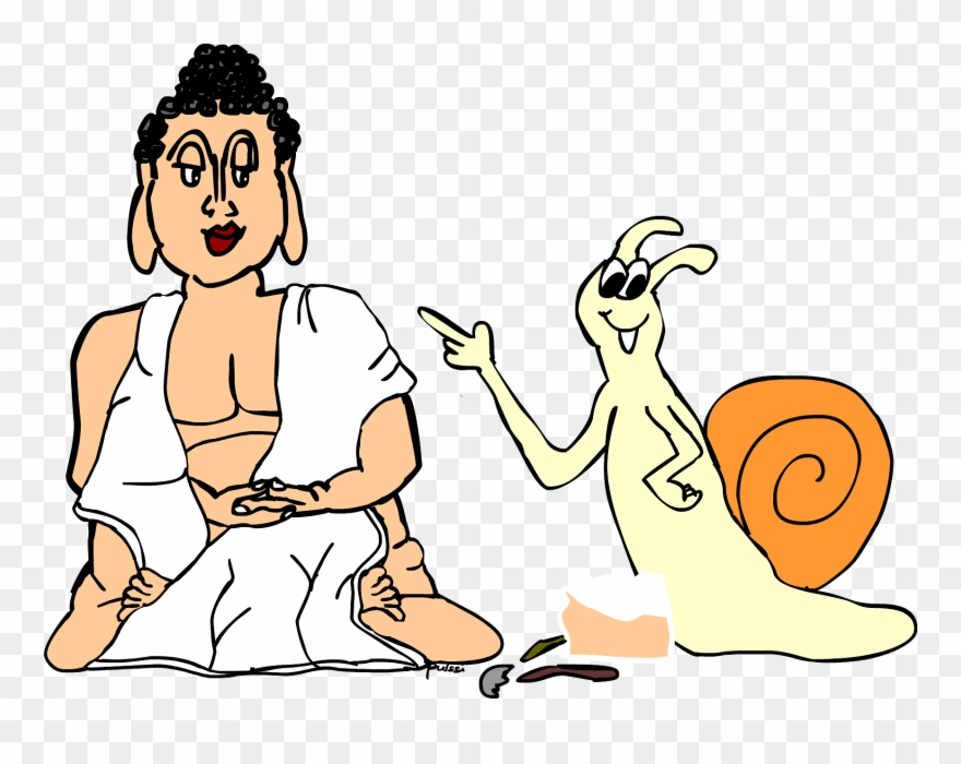 Tja, Und So Saße Wir Dann Da Und Bauten Buddhas - Cartoon Clipart