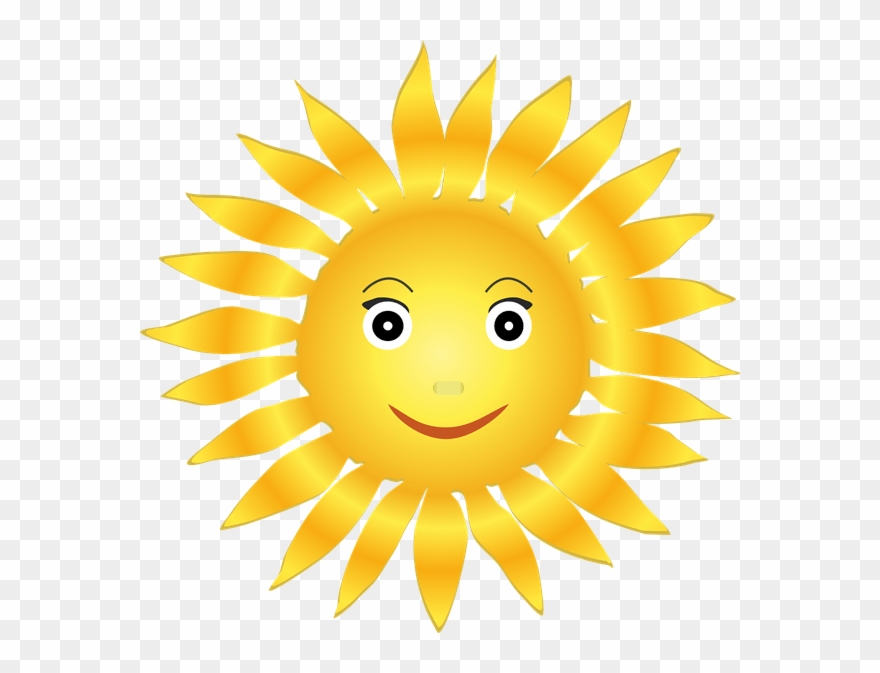 Free Clip Art Smiling Sun - Sun Clipart - Png Download