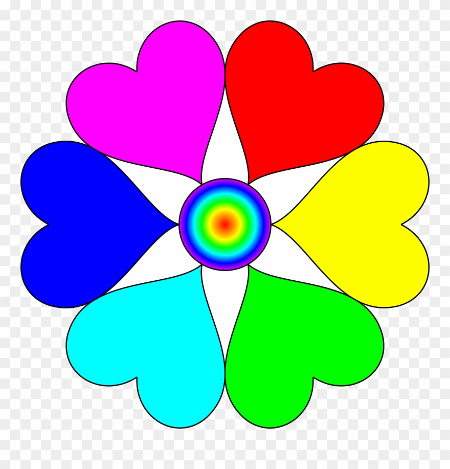 Big Image - Heart In Different Colours Clipart
