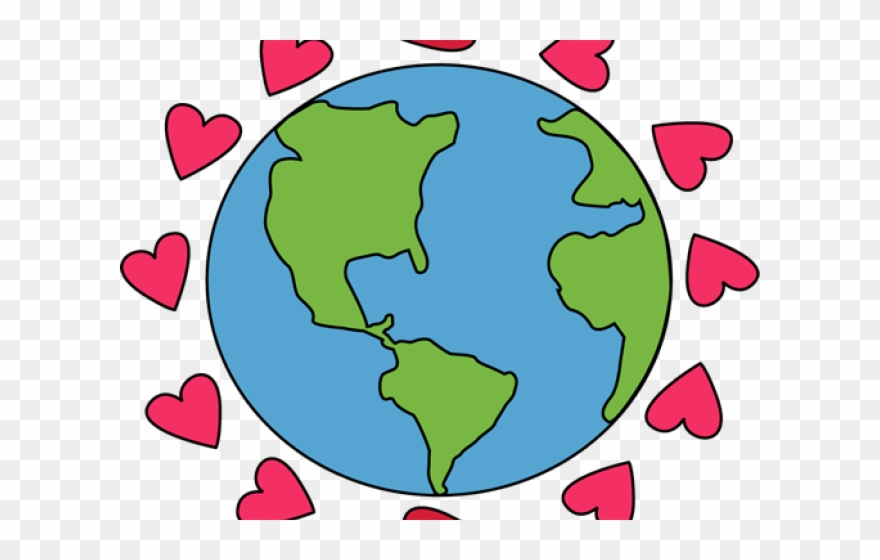 Earth Day Clipart Colorful - Clipart Heart Earth - Png Download
