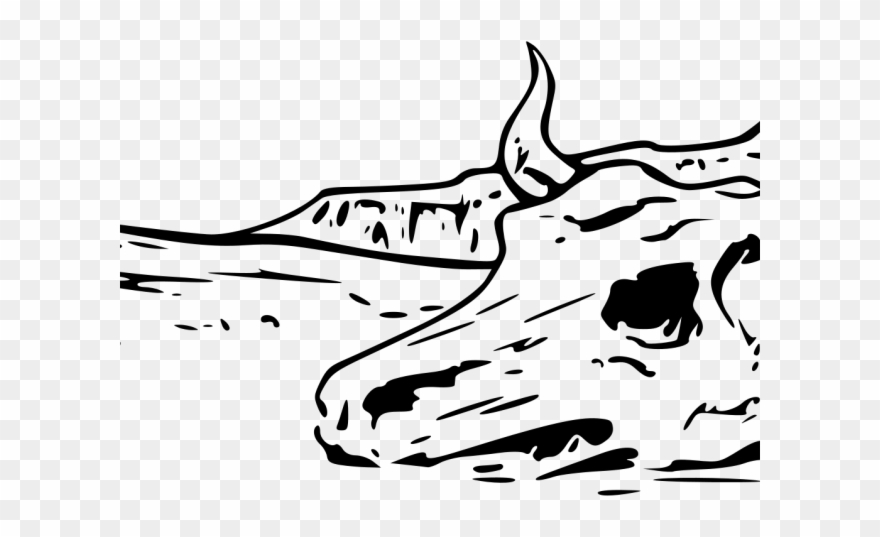 Drawn Desert Skull - Easy Cow Skull Drawing Clipart