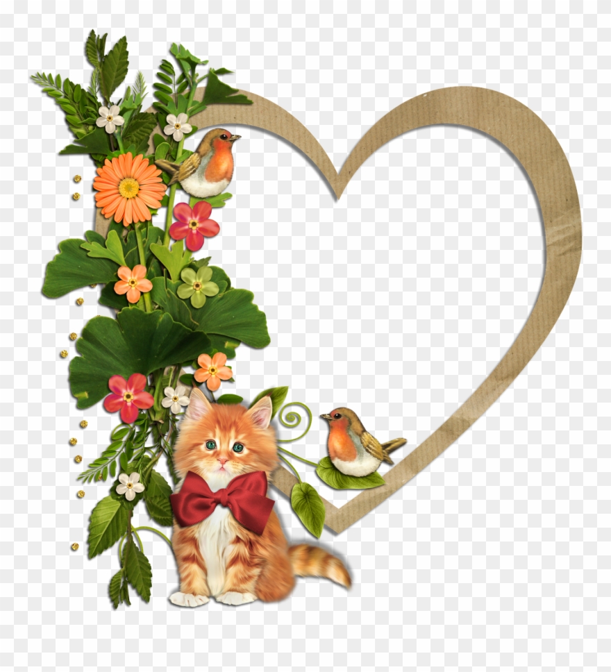 Hearts Frames With Flowers Clipart