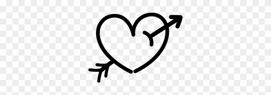 Hand Drawn Heart With Arrow Clipart