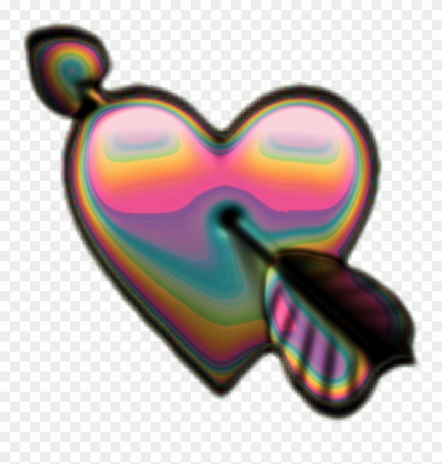 Holo Holographic Heart Hearts Arrow Emoji Iridescent - Illustration Clipart
