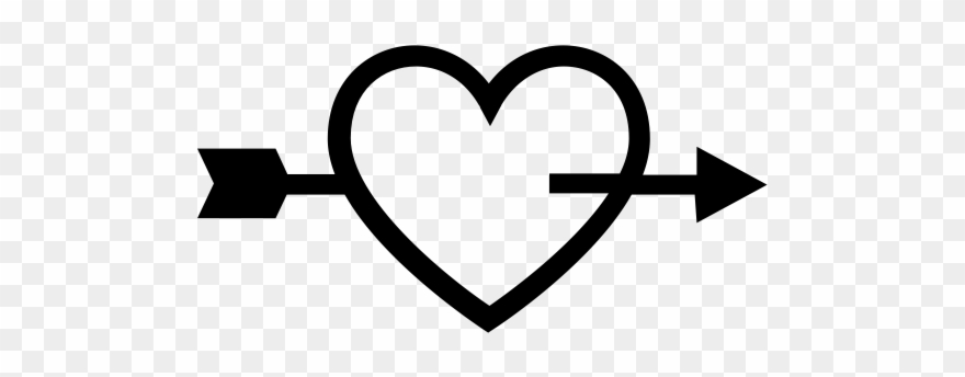 Heart Arrow Rubber Stamp - Heart With Arrow Svg Clipart