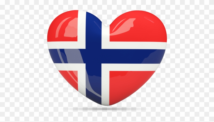 Norway Clipart Heart Design - Norwegian Flag Heart - Png Download